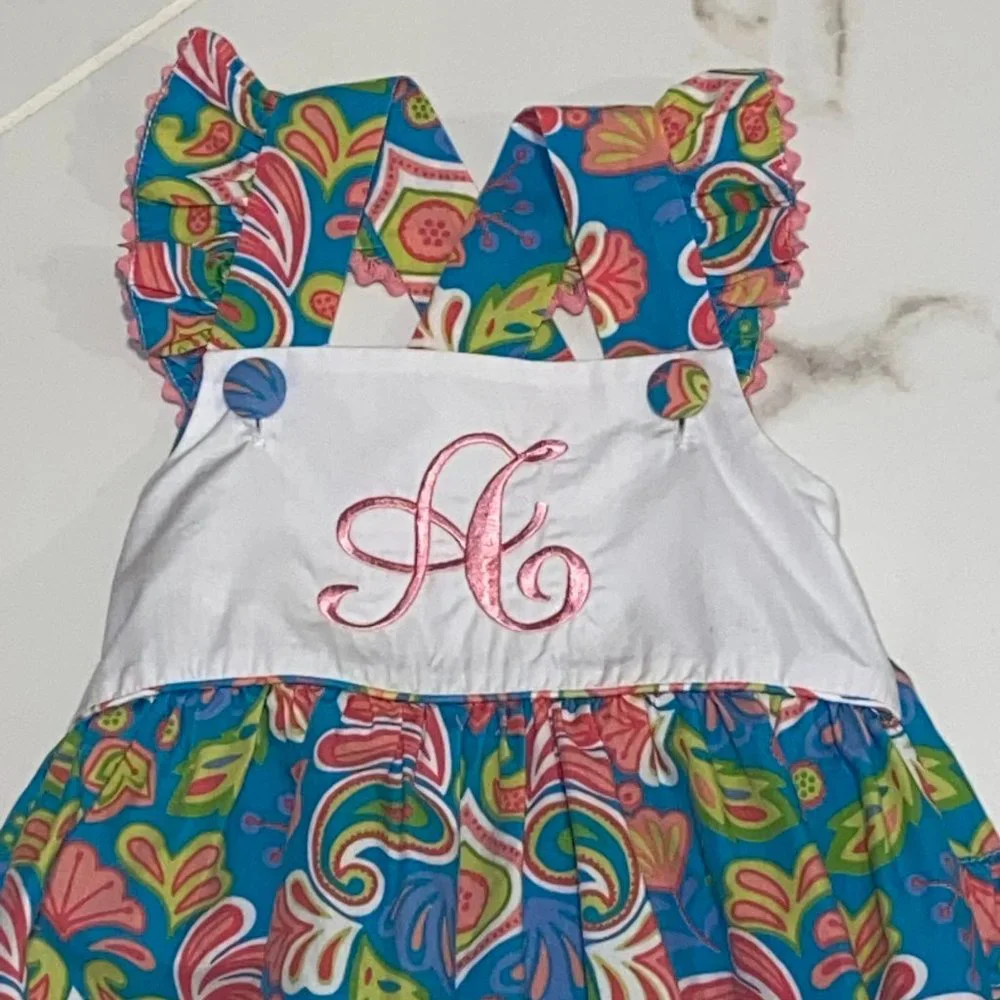 StellyBelly Monogrammed Romper "A" - Picture 2 of 9